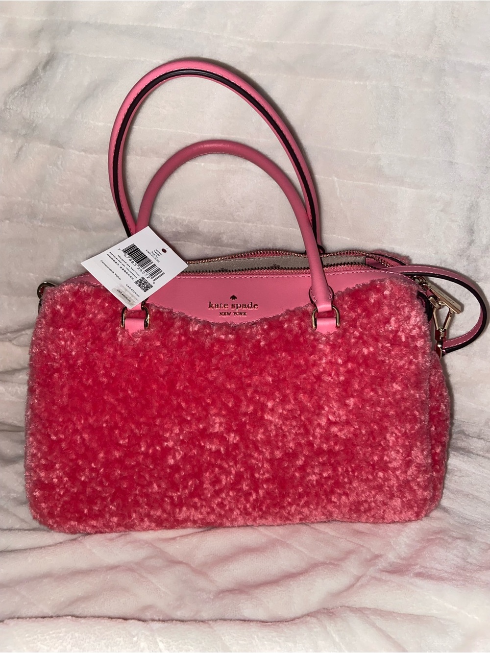 kate spade Pink Plush Shearling Satchel